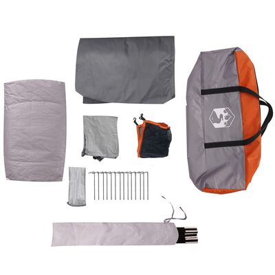 vidaXL Tente de camping à dôme 2 personnes gris et orange imperméable