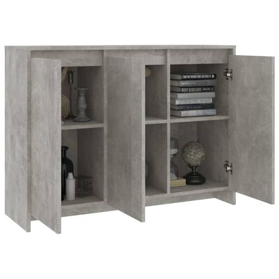 vidaXL Buffet Gris béton 102x33x75 cm Bois d'ingénierie