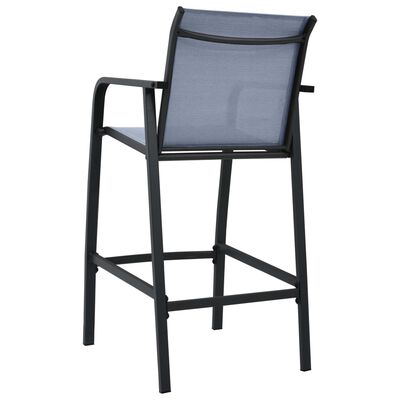 vidaXL Chaises de bar de jardin lot de 2 Gris Txtilène