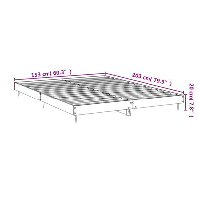 vidaXL Cadre de lit sans matelas chêne marron 150x200 cm