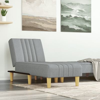 vidaXL Chaise longue gris clair tissu