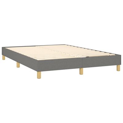 vidaXL Sommier à lattes de lit et matelas et LED Gris foncé 140x190 cm