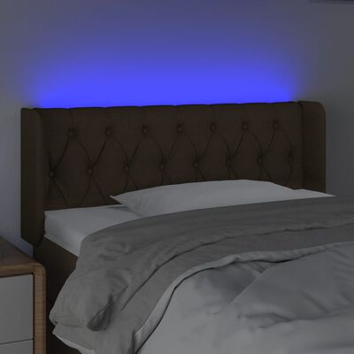 vidaXL Tête de lit à LED Marron foncé 93x16x78/88 cm Tissu