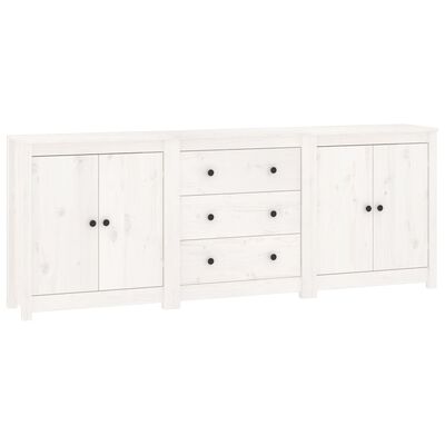 vidaXL Buffet Blanc 210x35x80 cm Bois massif de pin