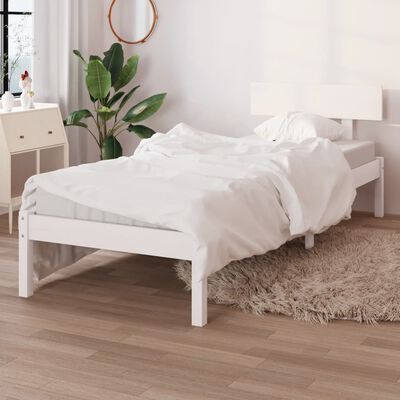 vidaXL Cadre de lit Blanc Bois de pin massif 100x200 cm