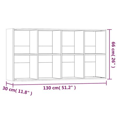 vidaXL Bibliothèque/Buffet Chêne fumé 66x30x130 cm Bois d'ingénierie