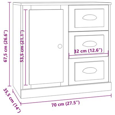 vidaXL Buffets 3 pcs Blanc Bois d'ingénierie