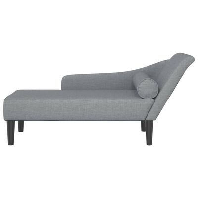 vidaXL Chaise longue avec coussins gris clair tissu