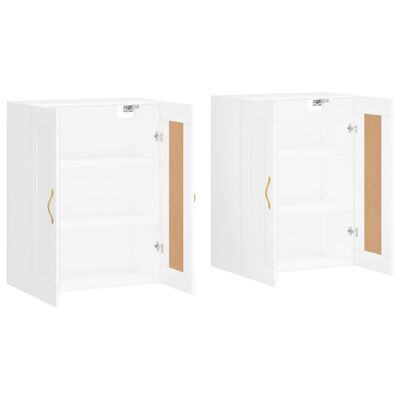 vidaXL Armoires murales 2 pcs blanc bois d'ingénierie