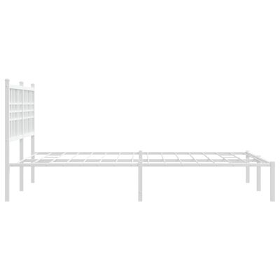 vidaXL Cadre de lit métal sans matelas et tête de lit blanc 120x190 cm