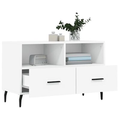 vidaXL Meuble TV Blanc 80x36x50 cm Bois d'ingénierie