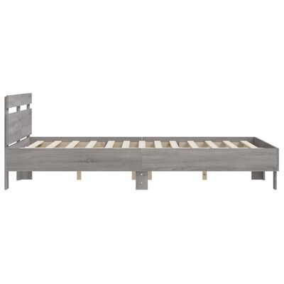 vidaXL Cadre de lit sans matelas sonoma gris 140x200 cm