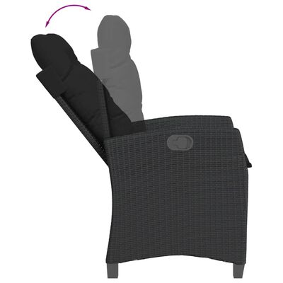 vidaXL Ensemble à manger de jardin 9pcs coussins noir résine tressée