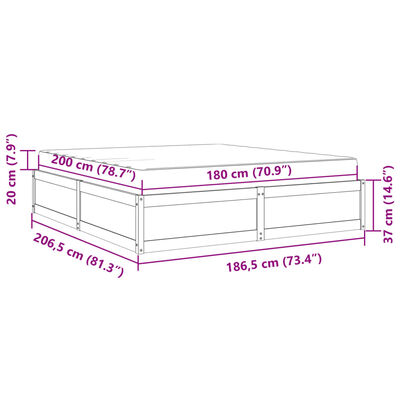 vidaXL Lit avec matelas blanc 180x200 cm bois massif de pin