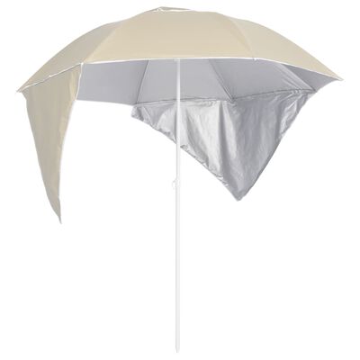 vidaXL Parasol de plage avec parois latérales sable 215 cm