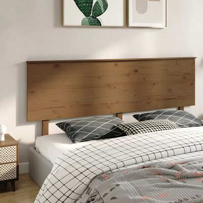 vidaXL Tête de lit Marron miel 204x6x82,5 cm Bois massif de pin