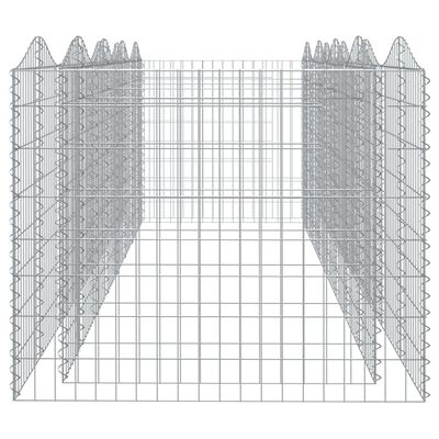 vidaXL Lit surélevé à gabions arqué 400x100x100 cm Fer galvanisé