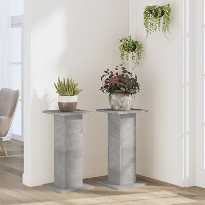 vidaXL Supports pour plantes 2 pcs gris béton bois d'ingénierie