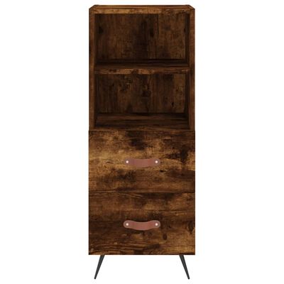 vidaXL Buffet haut Chêne fumé 34,5x34x180 cm Bois d'ingénierie