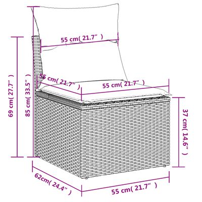 vidaXL Salon de jardin 9 pcs avec coussins noir résine tressée