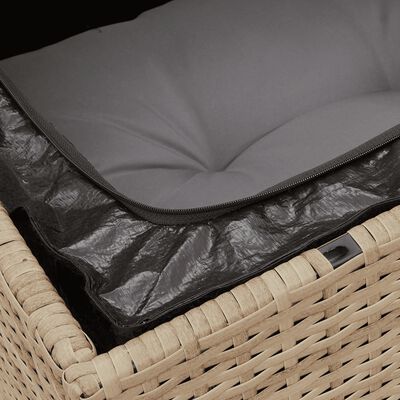 vidaXL Salon de jardin avec coussins 9pcs mélange beige résine tressée