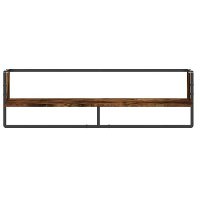 vidaXL Étagère murale avec barre chêne fumé 100x25x30 cm