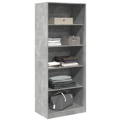 vidaXL Garde-robe gris béton 80x50x200 cm bois d'ingénierie