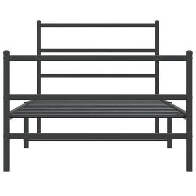 vidaXL Cadre de lit métal sans matelas avec pied de lit noir 107x203cm