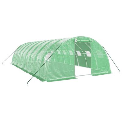 vidaXL Serre avec cadre en acier vert 32 m² 8x4x2 m