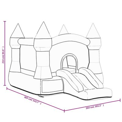 Happy Hop Château gonflable avec toboggan 264x365x214 cm