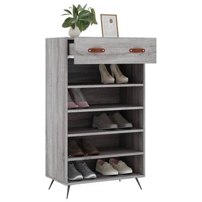 vidaXL Armoire à chaussures sonoma gris 60x35x105 cm bois d'ingénierie