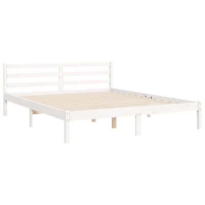 vidaXL Cadre de lit sans matelas blanc bois de pin massif