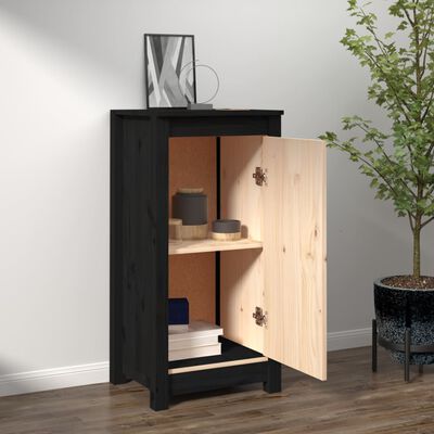 vidaXL Buffet noir 39x35x80 cm bois massif de pin