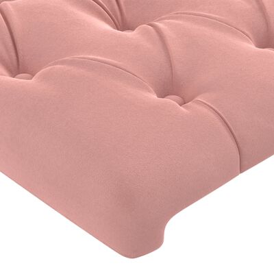 vidaXL Tête de lit à LED Rose 203x16x118/128 cm Velours