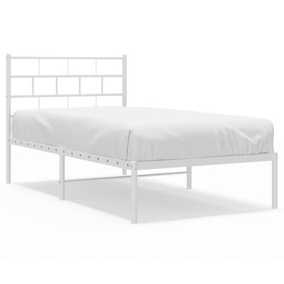 vidaXL Cadre de lit métal sans matelas et tête de lit blanc 100x190 cm