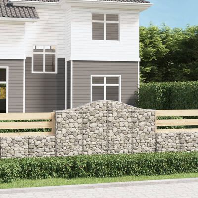 vidaXL Paniers à gabions arqués 6 pcs 200x30x120/140 cm Fer galvanisé