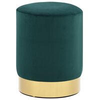 vidaXL Tabouret Vert foncé et doré Velours