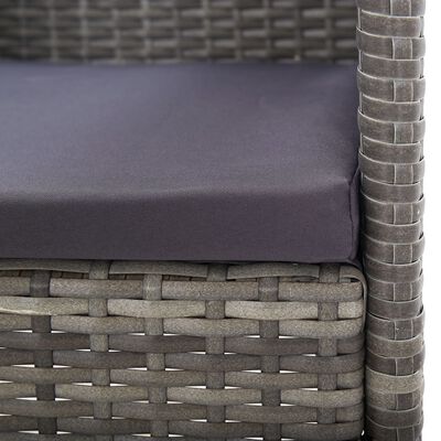 vidaXL Chaises de jardin coussins gris foncé 2 pcs résine tressée