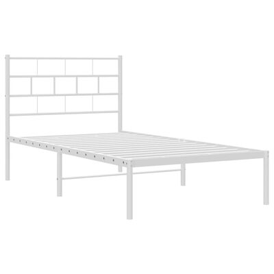 vidaXL Cadre de lit métal sans matelas et tête de lit blanc 100x190 cm