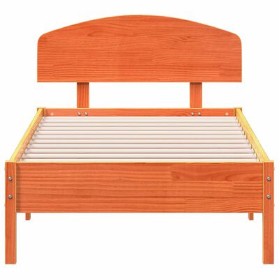 vidaXL Cadre de lit sans matelas cire marron 100x200cm bois pin massif