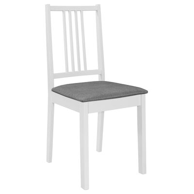 vidaXL Chaises à manger avec coussins lot de 2 blanc bois solide