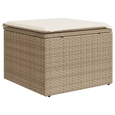 vidaXL Salon de jardin avec coussins 7 pcs beige résine tressée