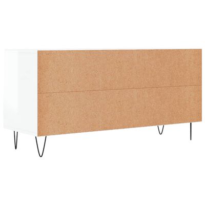 vidaXL Meuble TV Blanc brillant 102x36x50 cm Bois d'ingénierie