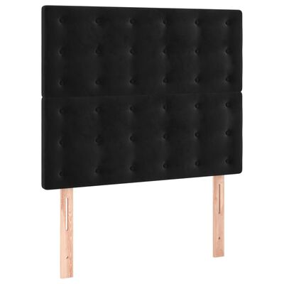 vidaXL Sommier à lattes de lit avec matelas Noir 90x190 cm Velours