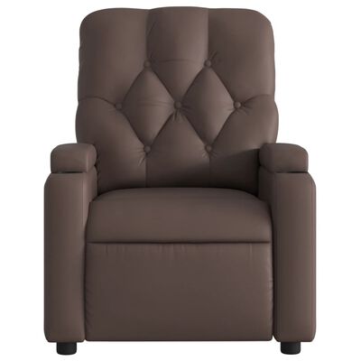 vidaXL Fauteuil de massage inclinable Marron Similicuir