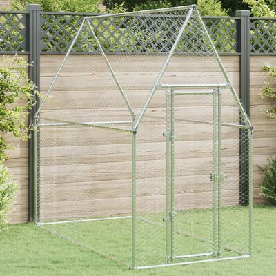 vidaXL Cage pour poules argenté 200x100x190 cm acier galvanisé