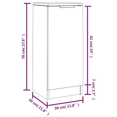 vidaXL Buffet Chêne marron 30x30x70 cm Bois d'ingénierie