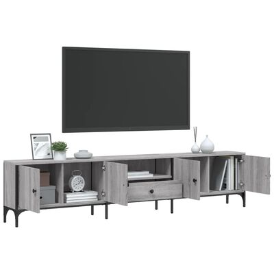 vidaXL Meuble TV à tiroir sonoma gris 200x25x44 cm bois d'ingénierie