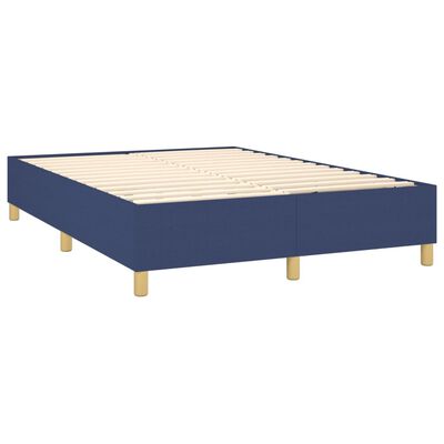 vidaXL Sommier à lattes de lit avec matelas Bleu 140x190 cm Tissu