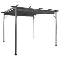 vidaXL Pergola avec toit rétractable anthracite 3x3 m acier 180 g/m²